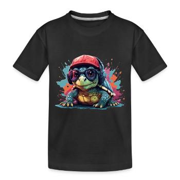 Tortue Art Animalier I Cool Mignon - T-shirt bio Premium Enfant - noir - Devant