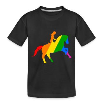 Sport équestre : la liberté en selle - T-shirt bio Premium Enfant - noir - Devant