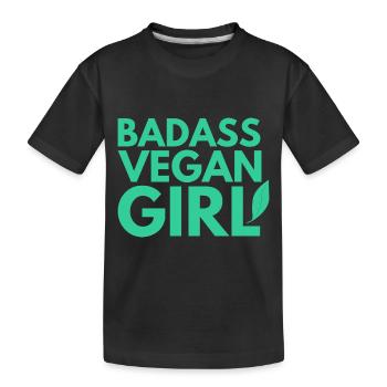 Badass Vegan Fille - T-shirt bio Premium Enfant - noir - Devant