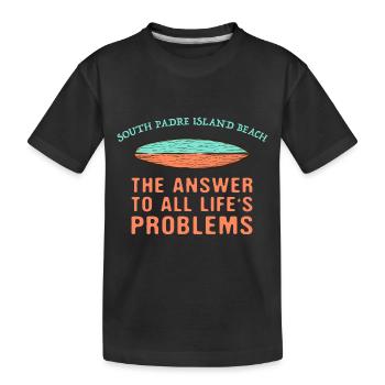 South Padre Island Beach Answer To All Life's - Kinder Premium Bio T-Shirt - Schwarz - Vorne