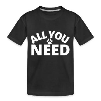 tout ce dont vous avez besoin chien amoureux chien personne - T-shirt bio Premium Enfant - noir - Devant