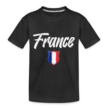 FRANKREICH - Kinder Premium Bio T-Shirt - Schwarz - Vorne