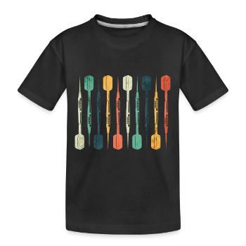 Retro Dartpfeile Dart Spieler - Kinder Premium Bio T-Shirt - Schwarz - Vorne