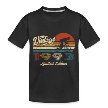 30 Birthday 1993 Vintage Retro Bike Cyclist - Kids' Premium Organic T-Shirt - black - Front