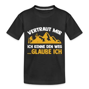 Bergsteiger Wald Bergwandern Wanderer Wandern - Kinder Premium Bio T-Shirt - Schwarz - Vorne