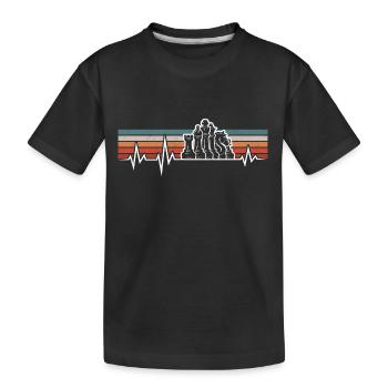 SCHACH HERZSCHLAG EKG SCHACHFIGUREN SCHACHSPIELER - Kinder Premium Bio T-Shirt - Schwarz - Vorne