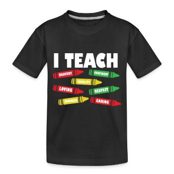 i J’enseigne la bravoure confiante l’égalité de l’enseignant l’avenir - T-shirt bio Premium Enfant - noir - Devant