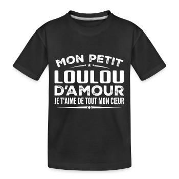 Loulou Geschenk der Liebe Ich liebe dich von ganzem Herzen - Kinder Premium Bio T-Shirt - Schwarz - Vorne