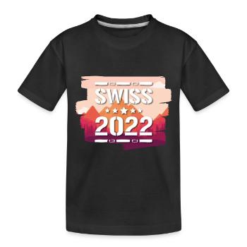 Swiss 2022 - Kinder Premium Bio T-Shirt - Schwarz - Vorne