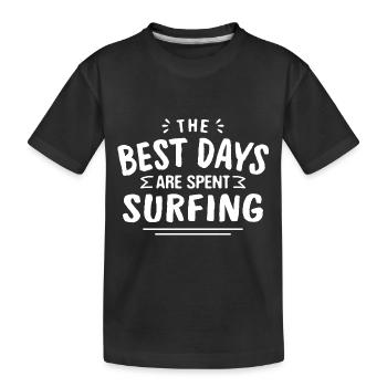 Les meilleurs jours sont passés à surfer Surfeur d’été - T-shirt bio Premium Enfant - noir - Devant