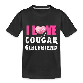 Je coeur mon GF J’aime ma petite amie Cougar - T-shirt bio Premium Enfant - noir - Devant