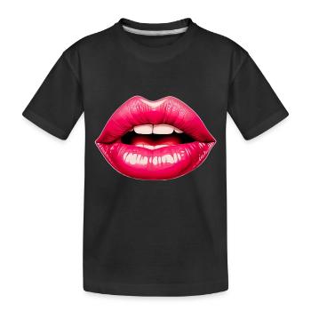 Sinnliche Lippen für einen Frauen und Männer - Kinder Premium Bio T-Shirt - Schwarz - Vorne
