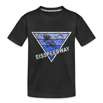 Retro Eisspeedway I Motorradfahrer Biker Motorrad - Kinder Premium Bio T-Shirt - Schwarz - Vorne