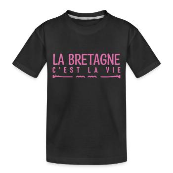 La bretagne c'est la vie. j'aime la Bretagne. - T-shirt bio Premium Enfant - noir - Devant