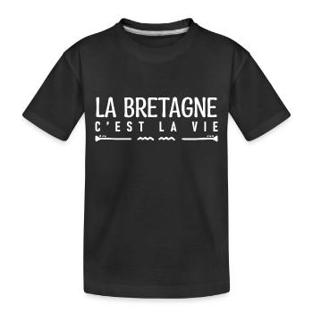 La bretagne c'est la vie. j'aime la Bretagne. - T-shirt bio Premium Enfant - noir - Devant