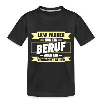 LKW Fahrer Fernfahrer Lastkraftwagen Trucker - Kinder Premium Bio T-Shirt - Schwarz - Vorne