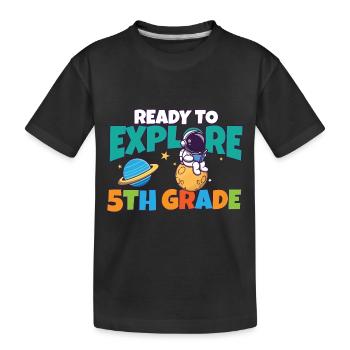 Le premier jour de la journée d’école prêt à explorer le 5ème - T-shirt bio Premium Enfant - noir - Devant