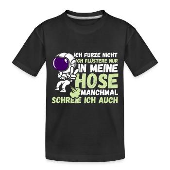 Ich Furze Nicht Astronaut - Kinder Premium Bio T-Shirt - Schwarz - Vorne