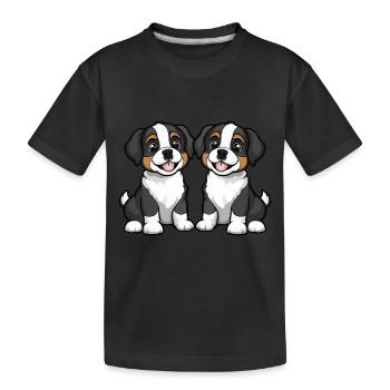 Bande dessinée de chien Saint-Bernard - T-shirt bio Premium Enfant - noir - Devant