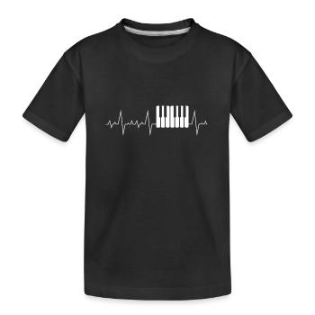 fréquence cardiaque rythme cardiaque Coeur ligne Piano cadeau - T-shirt bio Premium Enfant - noir - Devant