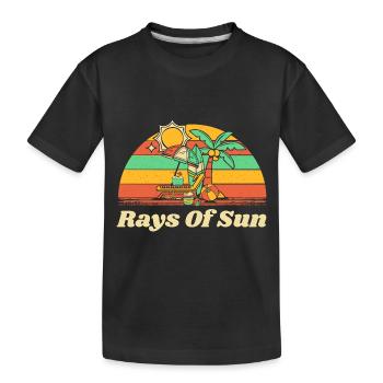 Rays Of Sun Beach Motivational Quote Ocean - Kids' Premium Organic T-Shirt - black - Front