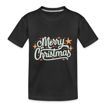 Merry Christmas - Merry Christmas! - Kids' Premium Organic T-Shirt - black - Front