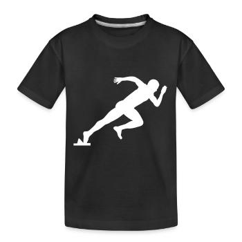 Sprint Läufer - Kinder Premium Bio T-Shirt - Schwarz - Vorne