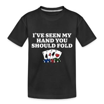 Vous devriez plier les jeux de cartes Joueur de cartes de poker - T-shirt bio Premium Enfant - noir - Devant