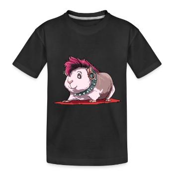Meerschweinchen als Punker - Kinder Premium Bio T-Shirt - Schwarz - Vorne