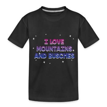 I Love Mountains and Busches Bisexual LGBTQ Bi - Kinder Premium Bio T-Shirt - Schwarz - Vorne