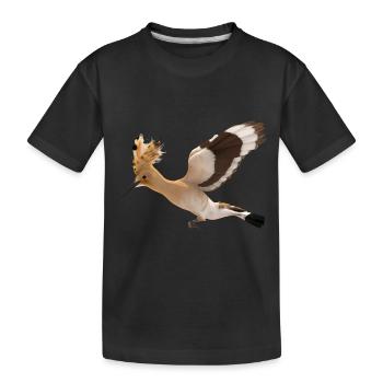 Hoopoe Bird Illustration - Kids' Premium Organic T-Shirt - black - Front