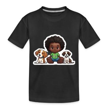 Idée Cadeau Amoureux Des Chiens En Enfant - T-shirt bio Premium Enfant - noir - Devant
