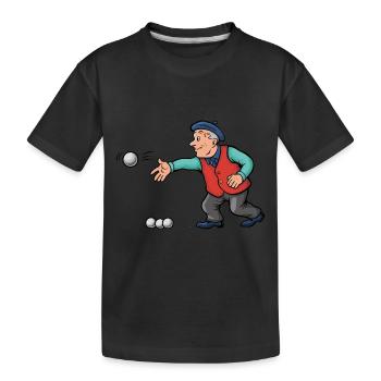 Franzose spielt Petanque für einen Petanque - Kinder Premium Bio T-Shirt - Schwarz - Vorne