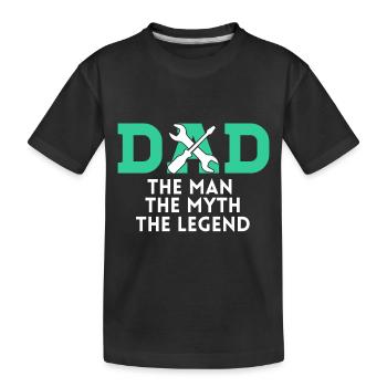 PAPA DER MAN DER MYTHOS DIE LEGENDE - Kinder Premium Bio T-Shirt - Schwarz - Vorne