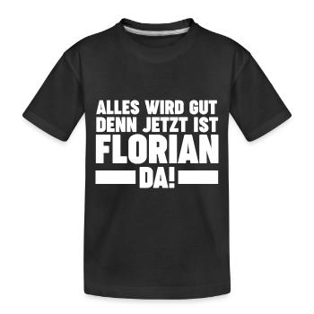 Florian - Kinder Premium Bio T-Shirt - Schwarz - Vorne