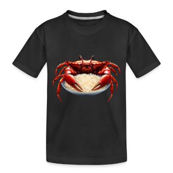 Crabe rouge avec riz - T-shirt bio Premium Enfant - noir - Devant