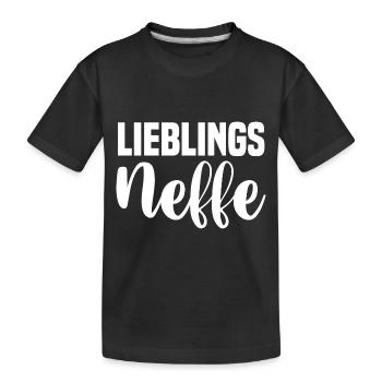 Neffe - Kinder Premium Bio T-Shirt - Schwarz - Vorne