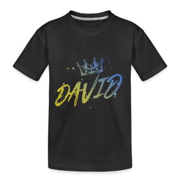 David - Kinder Premium Bio T-Shirt - Schwarz - Vorne