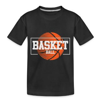 Basketball Basketballer - Kinder Premium Bio T-Shirt - Schwarz - Vorne