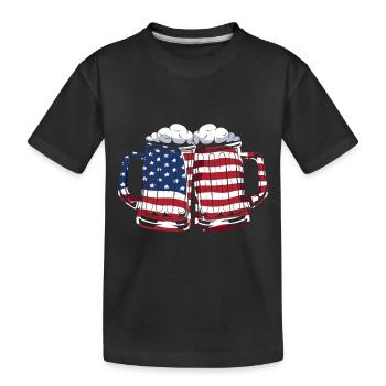 Vierter Juli Nationalfarben Nationalfeiertag USA - Kinder Premium Bio T-Shirt - Schwarz - Vorne