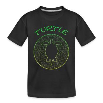 Turtle Schildkröte turtle Vintage - Kinder Premium Bio T-Shirt - Schwarz - Vorne