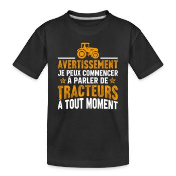 parler de tracteurs à tout moment - T-shirt bio Premium Enfant - noir - Devant