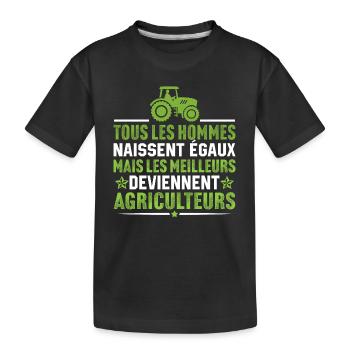 les meilleurs deviennent agriculteurs - T-shirt bio Premium Enfant - noir - Devant
