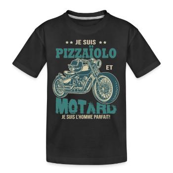 motard parfait pizzaïolo parfait - T-shirt bio Premium Enfant - noir - Devant