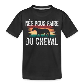 amoureuse des chevaux - cadeau Cavelier. - T-shirt bio Premium Enfant - noir - Devant
