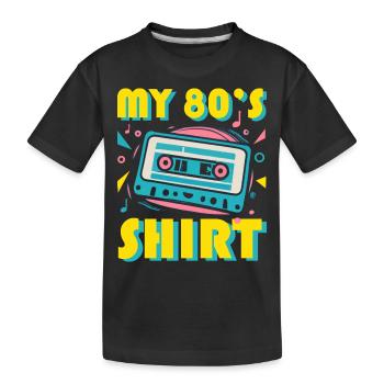 80er Jahre T-Shirt - Kinder Premium Bio T-Shirt - Schwarz - Vorne