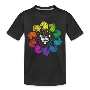 J’aime Hobby Horsing - Coeur - Hobby - T-shirt bio Premium Enfant - noir - Devant