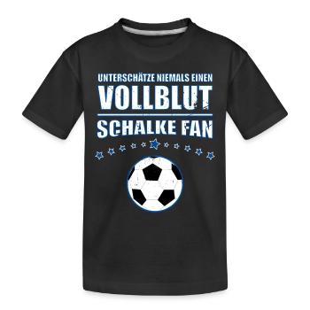 Vollblut - Schalke Fan Geschenk | Retro Fußball - Kinder Premium Bio T-Shirt - Schwarz - Vorne
