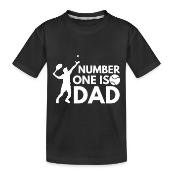 Nummer Eins Ist Papa - Tennis - Kinder Premium Bio T-Shirt - Schwarz - Vorne