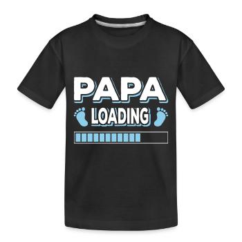 Papa Loading Father Fathers Father's Day - Kids' Premium Organic T-Shirt - black - Front